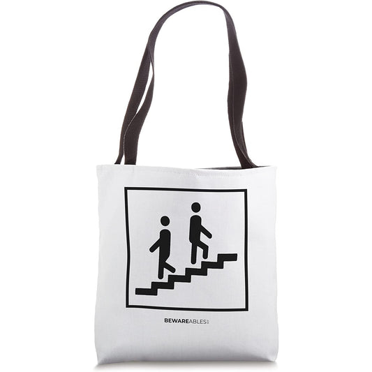 Endless stairs, walking away apart, funny real sign Tote Bag