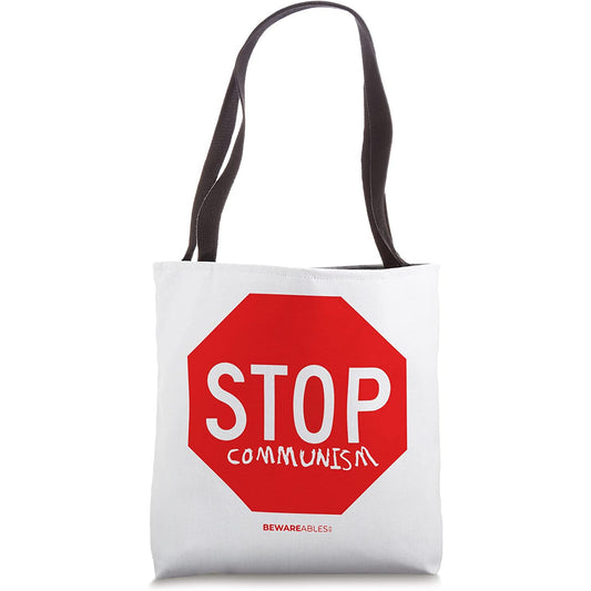 Stop Communism graffiti anti socialism funny sign Tote Bag