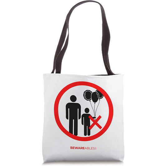 Funny amusement park sign, No balloons allowed for kids Tote Bag