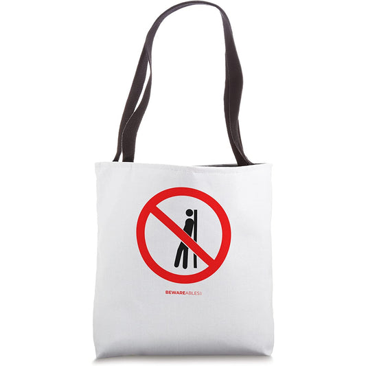 No leaning, loitering, chilling or hanging around funny sign Tote Bag