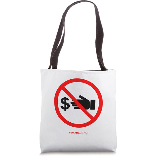 Keep hands of my money, no cash allowed, funny sign Tote Bag