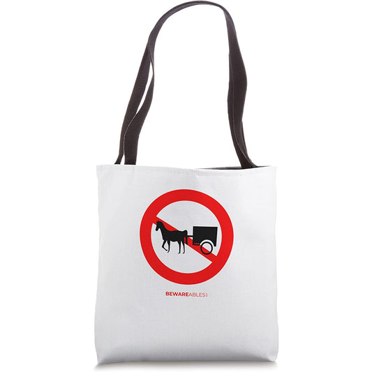 No horse drawn carts allowed vintage funny road sign Tote Bag