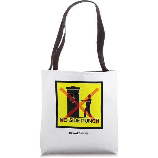 No side punch boxing speed bag, boxing gym funny sign Tote Bag