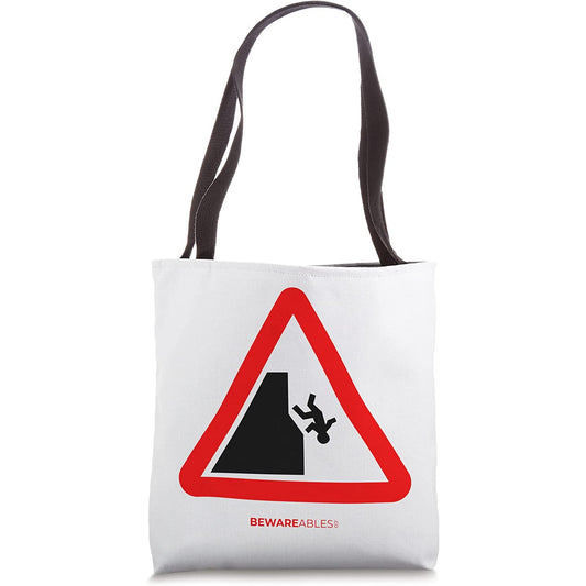 Don't fall off the cliff funny road sign for hikers climbers Tote Bag