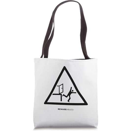 Walk through this door and fall into the void, funny sign Tote Bag