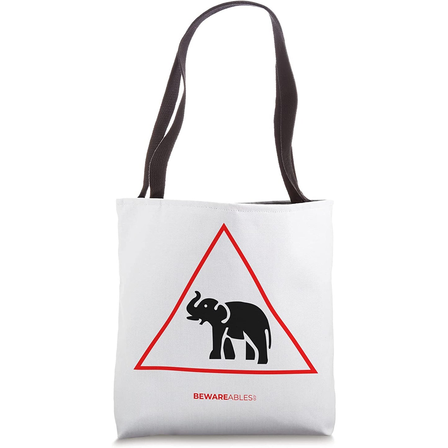 Elephant crossing funny road sign pachyderm Tote Bag