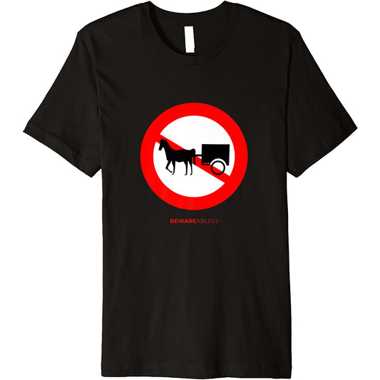 No horse drawn carts allowed vintage funny road sign T-Shirt