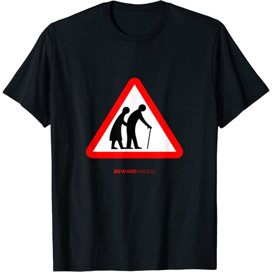 Elderly people crossing old senior citizens funny sign T-Shirt