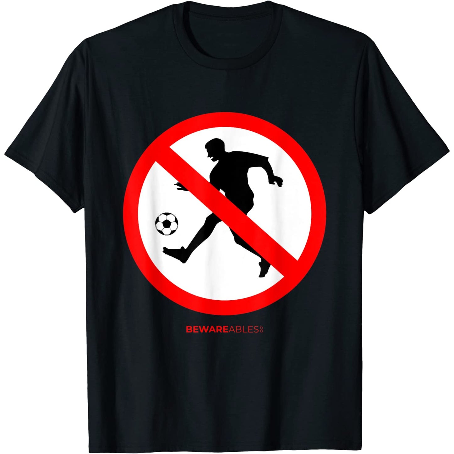 Football interdit signe drôle jeu de foot T-Shirt