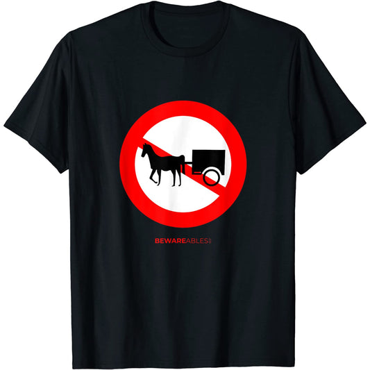 No horse drawn carts allowed vintage funny road sign T-Shirt