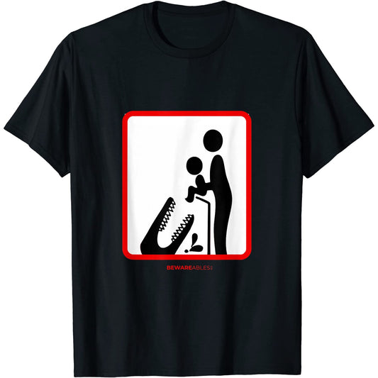 Panneau humoristique « Don't feed your children to crocodiles » T-Shirt