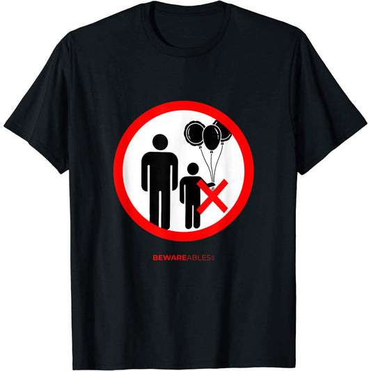 Funny amusement park sign, No balloons allowed for kids T-Shirt