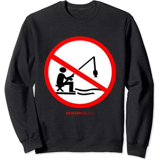 Verbotsschild 'Angeln verboten' Lustiger Fisch hört auf zu Sweatshirt