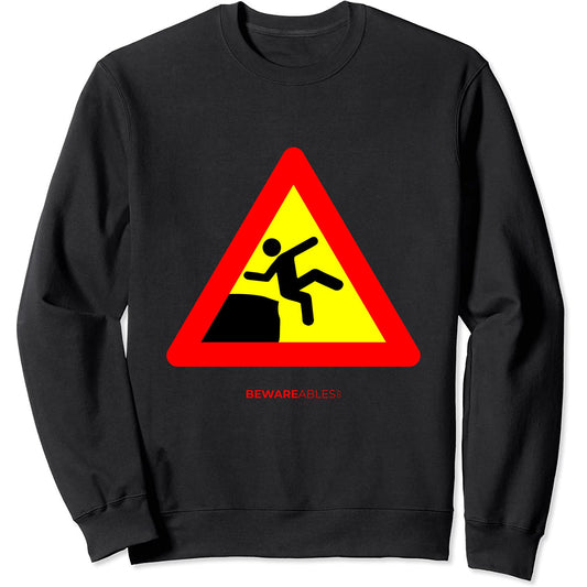 Vorsicht, nicht ausrutschen, gelbes lustiges Schild Sweatshirt
