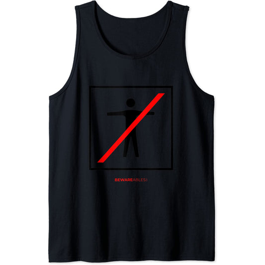Aucun humain n'est autorisé. Panneau amusant et déroutant Tank Top T-Shirt