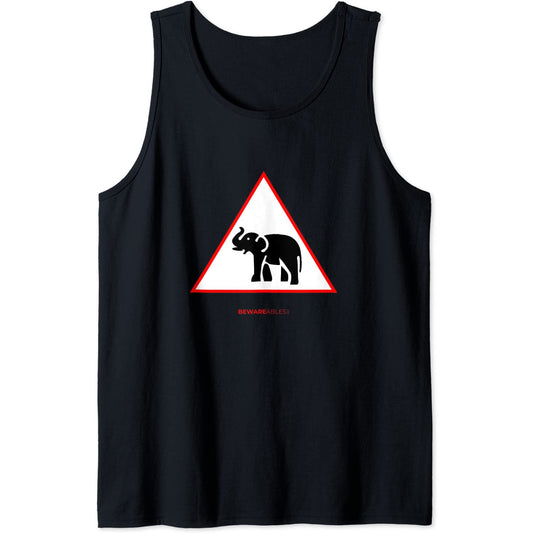 Elephant crossing funny road sign pachyderm Tank Top T-Shirt