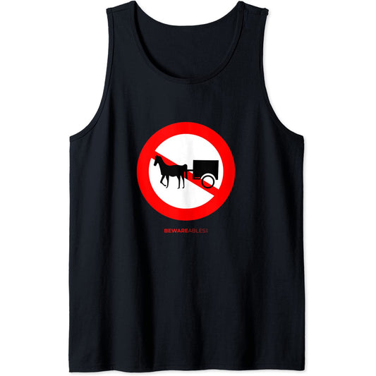 Pferdefuhrwerke sind verboten - lustiges Straßenschild Tank Top T-Shirt