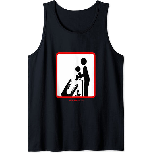 Don't feed your children to crocodiles funny sign Tank Top T-Shirt