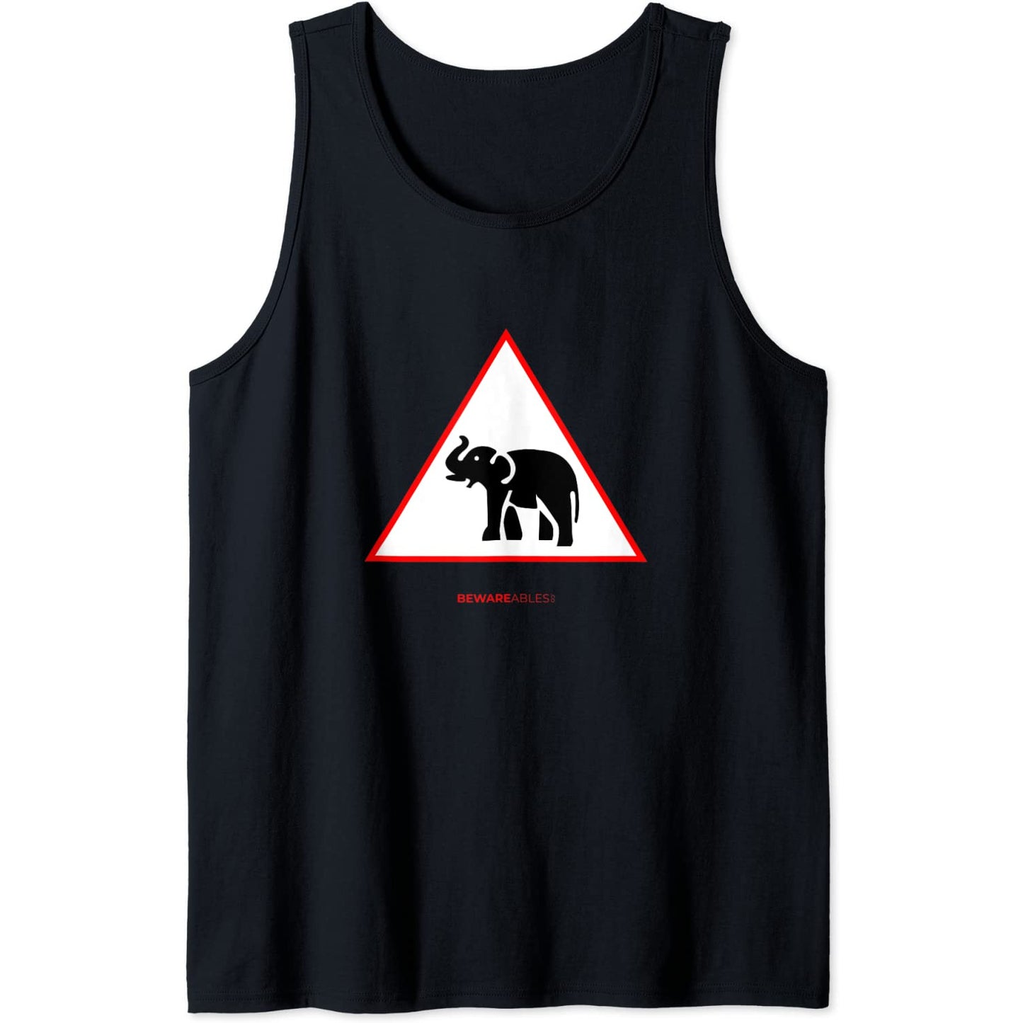 Elefant überquert lustiges Straßenschild Dickhäuter Tank Top T-Shirt