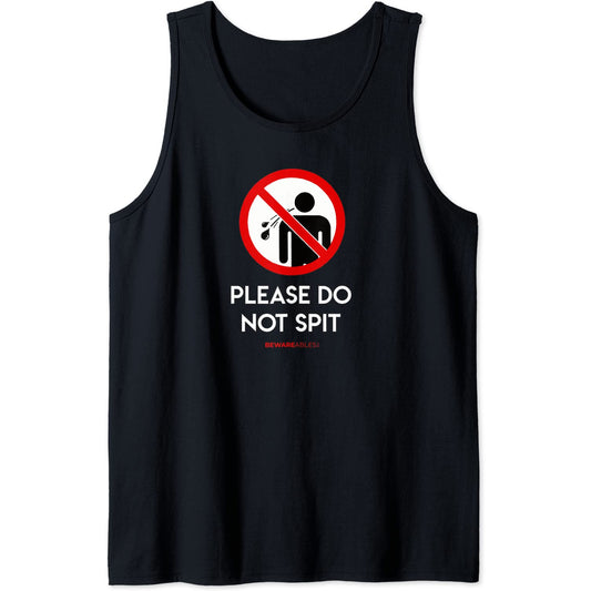 S'il te plaît, ne crache pas Panneau routier interdit drôle Tank Top T-Shirt