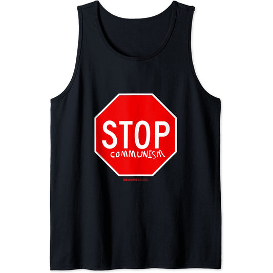 Stop Communism graffiti anti socialism funny sign Tank Top T-Shirt