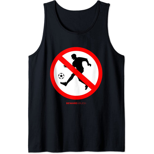 Gioco di calcio segno divertente calcio proibito Tank Top T-Shirt