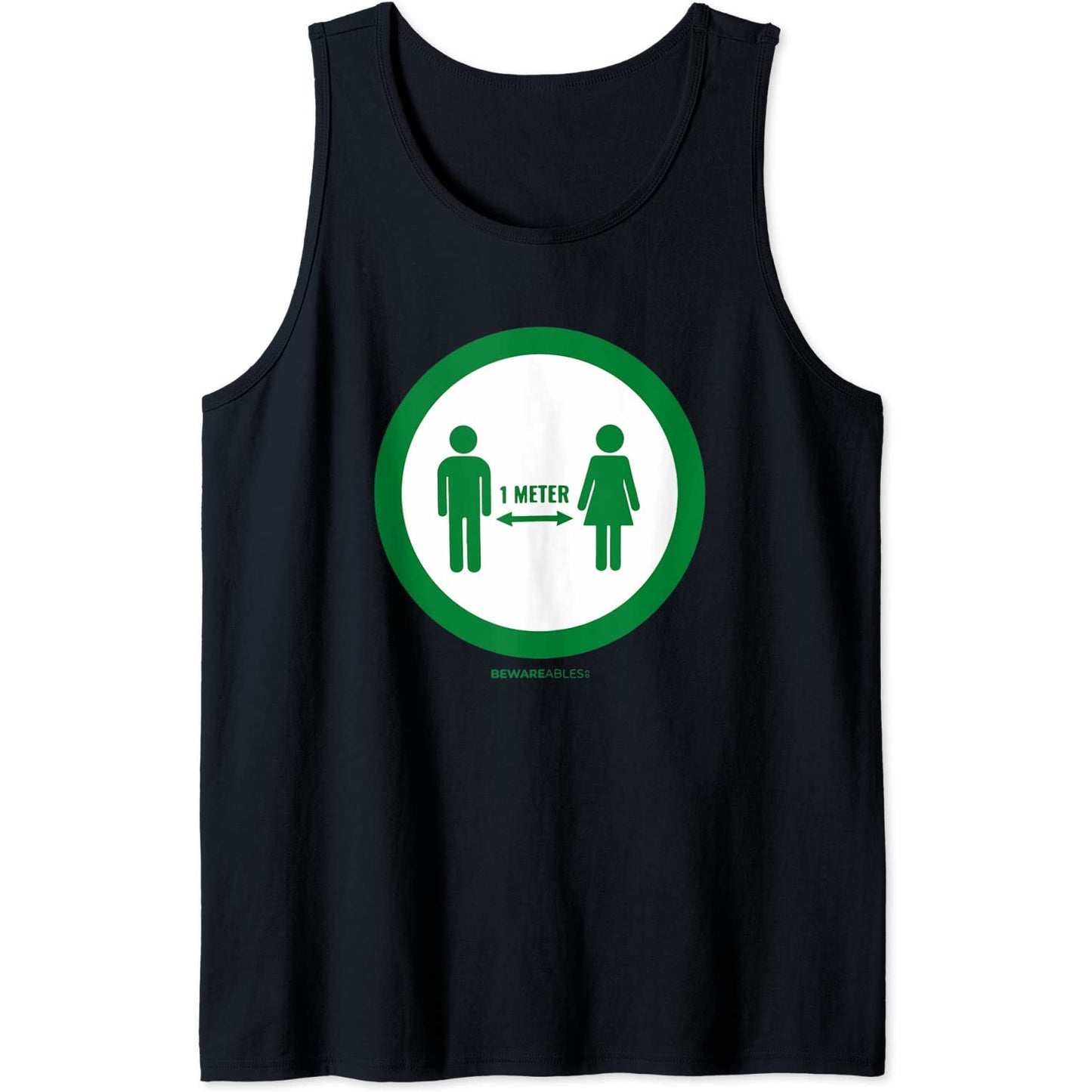 Einfaches soziales Distanzzeichen lustig Pandemie Tank Top T-Shirt