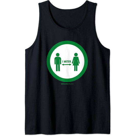 Einfaches soziales Distanzzeichen lustig Pandemie Tank Top T-Shirt