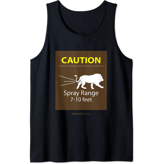 Caution, spray range 7-10ft, funny zoo animal poop Tank Top T-Shirt