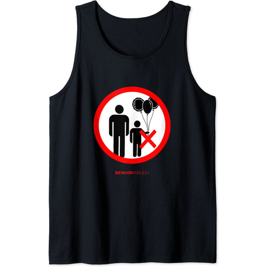Funny amusement park sign, No balloons allowed for kids Tank Top T-Shirt