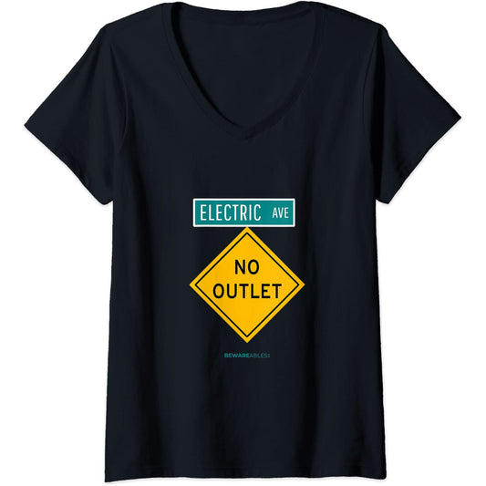 Keine Steckdose in einer Allee namens Electric für EVs V-Neck T-Shirt