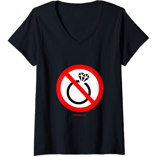 No engagement diamond ring for you funny divorce or single V-Neck T-Shirt