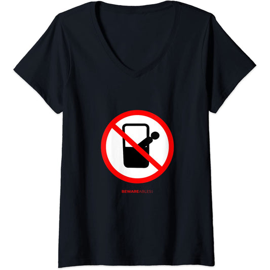 Ne regarde pas en bas depuis le tramway de la télécabine ou V-Neck T-Shirt