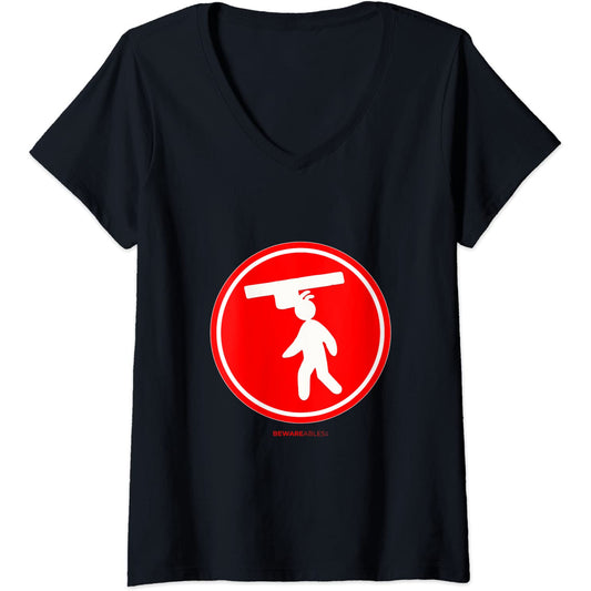 Watch your head tall people problems funny sign V-Neck T-Shirt