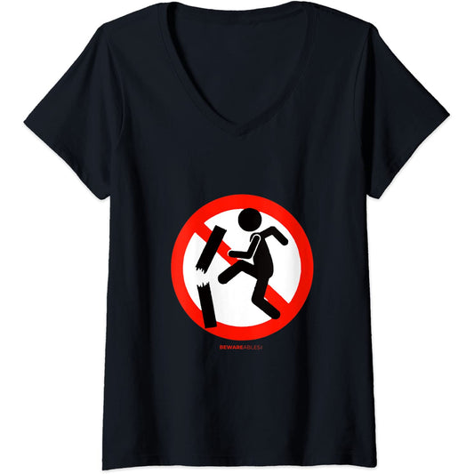 Panneau humoristique Forbidden Rage management of Anger or frustration V-Neck T-Shirt