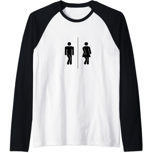J'ai besoin d'y aller ! Panneau WC de salle de bains drôle Raglan T-Shirt