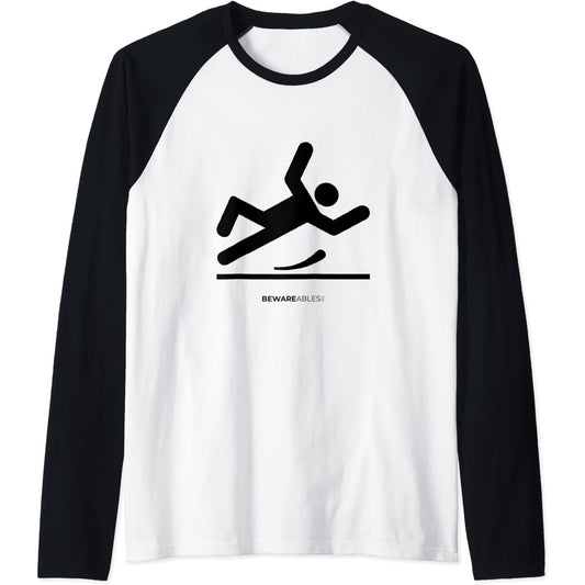 Sol glissant, chute amusante, maladresse Raglan T-Shirt