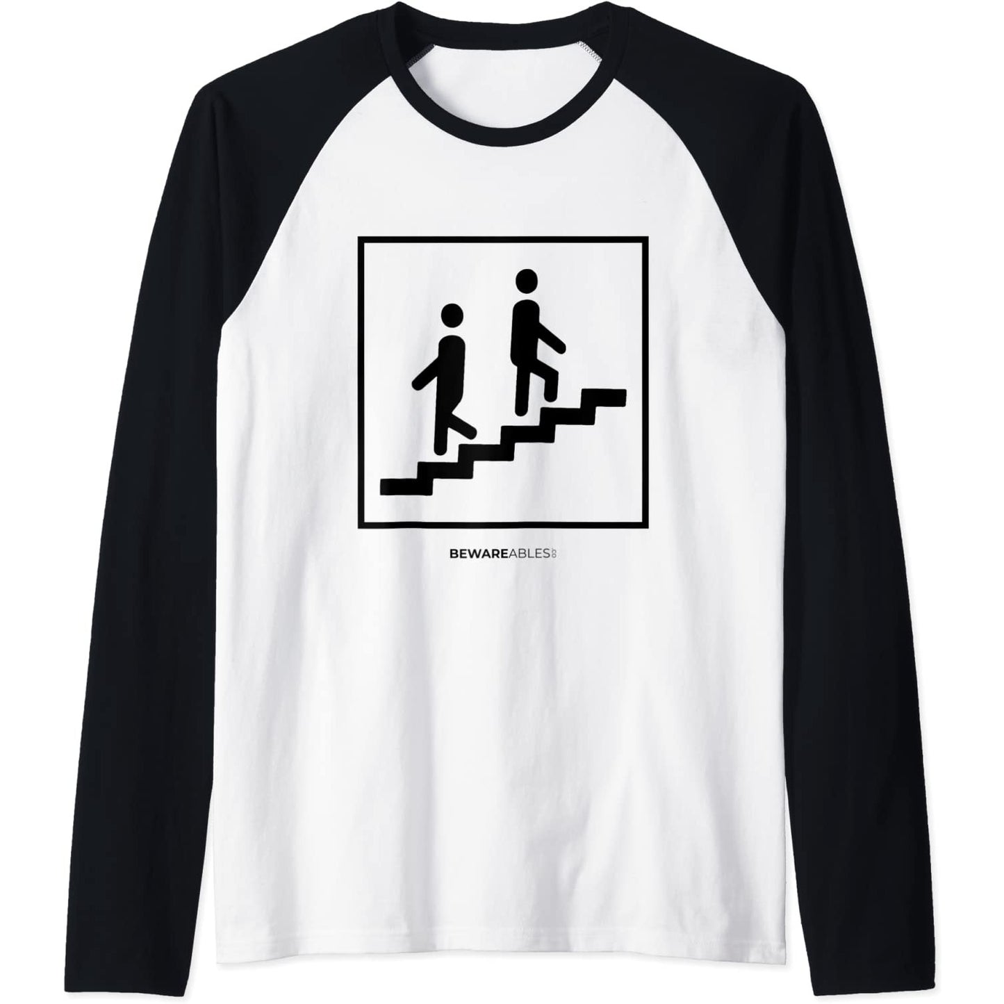 Escaleras interminables, alejándose aparte, signo real Raglan T-Shirt