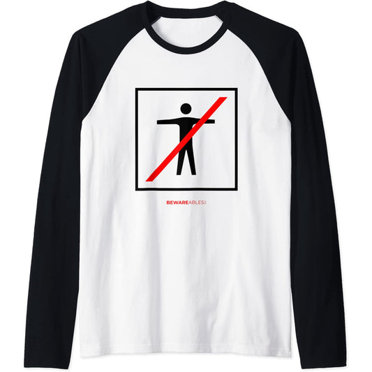 Aucun humain n'est autorisé. Panneau amusant et déroutant Raglan T-Shirt