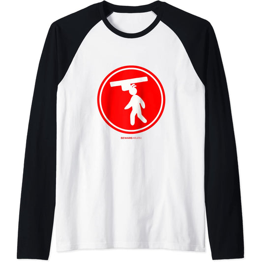 Mira tu cabeza alta gente problemas signo divertido Raglan T-Shirt