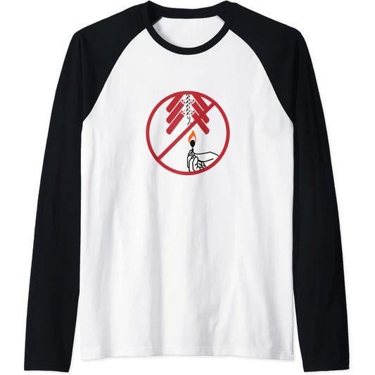 Feux d'artifice interdits signe de célébration drôle Raglan T-Shirt