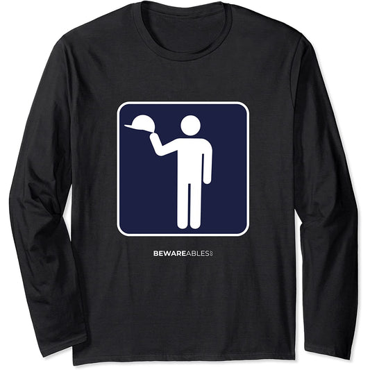 Hut ab, Schutzhelme nicht erforderlich, lustiges Schild Long Sleeve T-Shirt