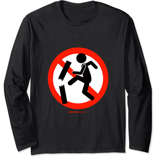 Prohibido la gestión de la rabia de la ira o la frustración signo divertido Long Sleeve T-Shirt