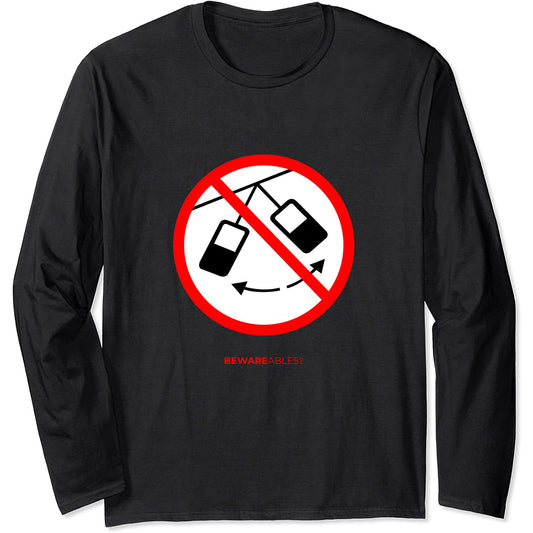 Ski & Snowboard funny sign, don't rock the Gondola cable car Long Sleeve T-Shirt