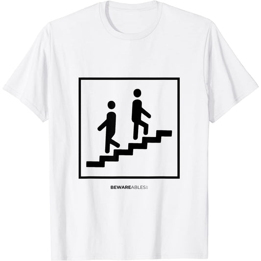 Endless stairs, walking away apart, funny real sign T-Shirt