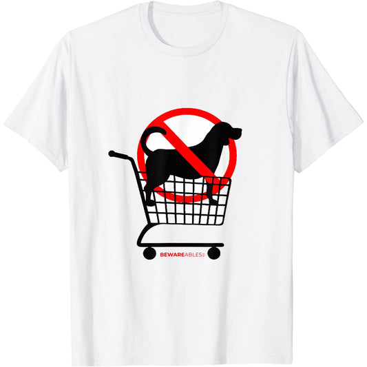 Pas de chiens dans le panier de courses amusant pour les amoureux des chiens T-Shirt
