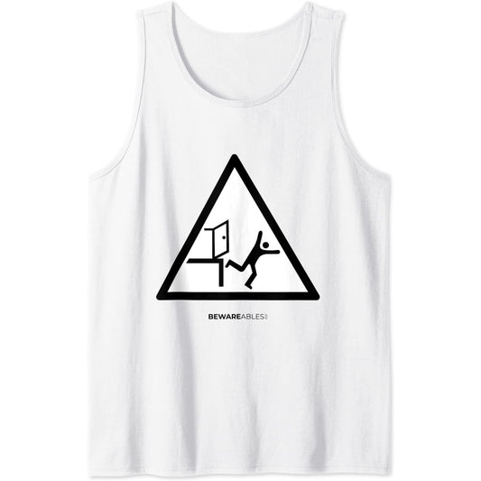 Passe cette porte et tombe dans le vide, signe amusant Tank Top T-Shirt