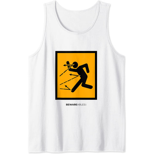 Beware of flying objects, they bounce, funny power tools Tank Top T-Shirt