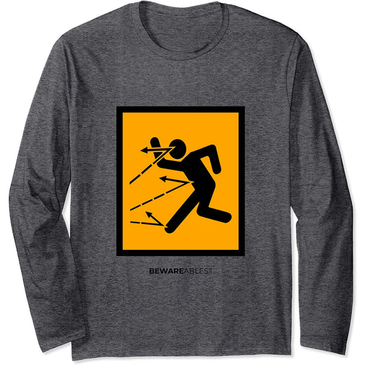 Vorsicht vor fliegenden Gegenständen, sie hüpfen, lustige Long Sleeve T-Shirt
