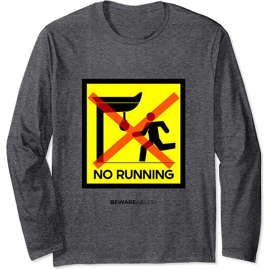 No Running Punches boxing speed bag, panneau drôle de salle Long Sleeve T-Shirt